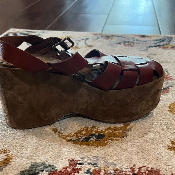 Jeffrey Campbell Woven Leather Platform Sandals - Brown - Picture 5 of 13